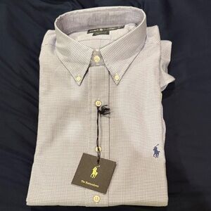 Ralph Lauren Men’s Navy Micro-Check Button-Down Shirt NWT